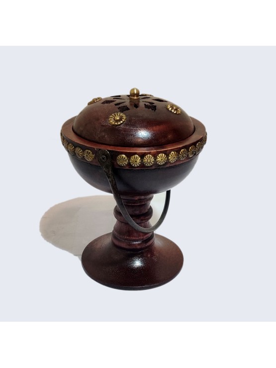 Wooden Dhoop dan with Brass Fitting- Big