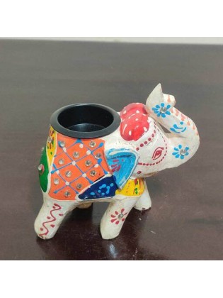 Elephant Tealight Holder w/t Crystal Glitter Candle Holder Handmade Home Décor Unique Housewarming Best Friend Gift Indian Wedding Favours