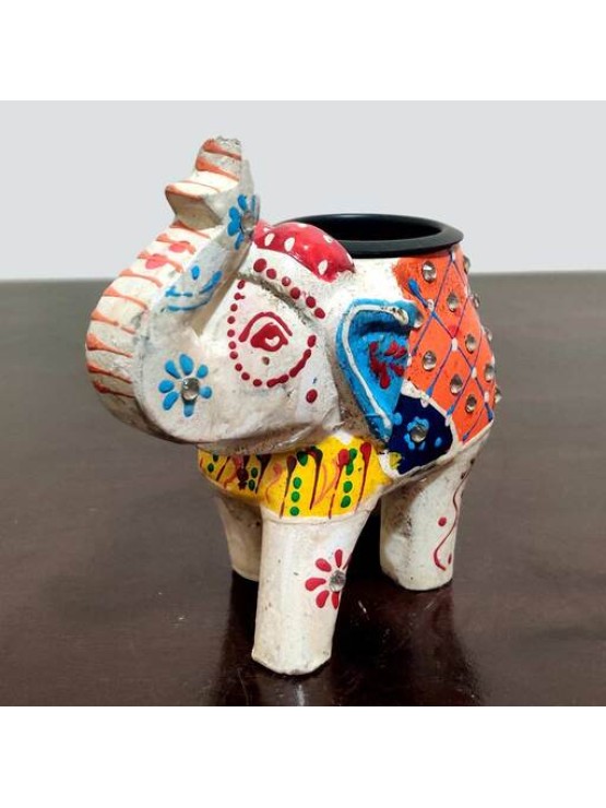 Elephant Tealight Holder w/t Crystal Glitter Candle Holder Handmade Home Décor Unique Housewarming Best Friend Gift Indian Wedding Favours