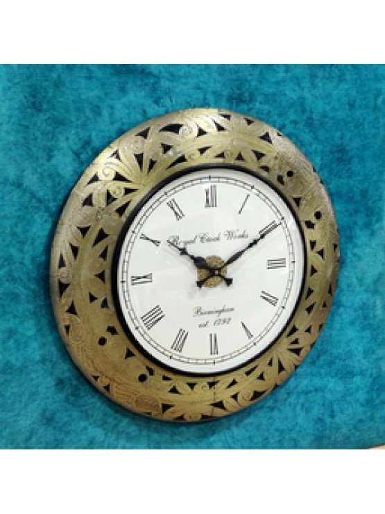Wooden Brass clock 18"