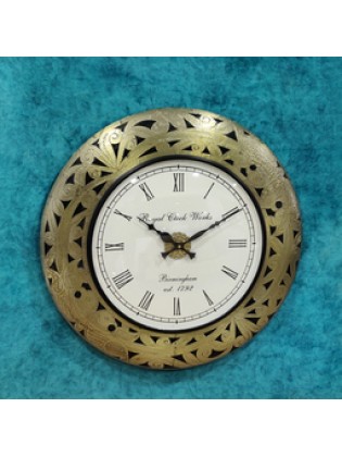 Wooden Brass clock 18"