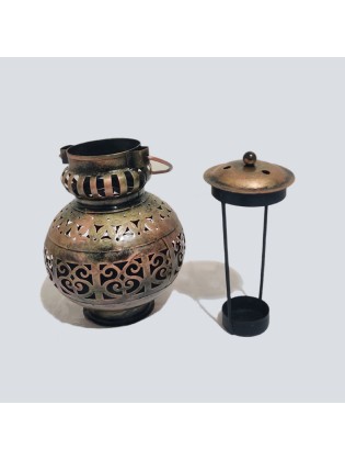 DHOOP DANI POT | Traditional Iron Pot Kalash Dhoop Pot/Burner, Incense Dhoop Burner, Spiritual Decor for