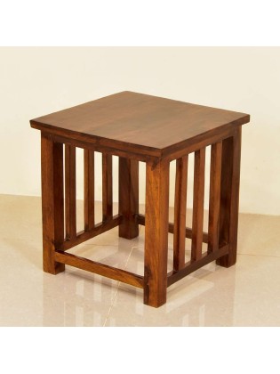 Deux wooden Peg Side Table