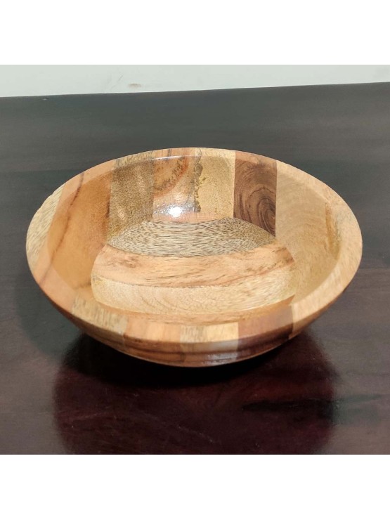 Wooden Large Friut Bowl with Carved Band