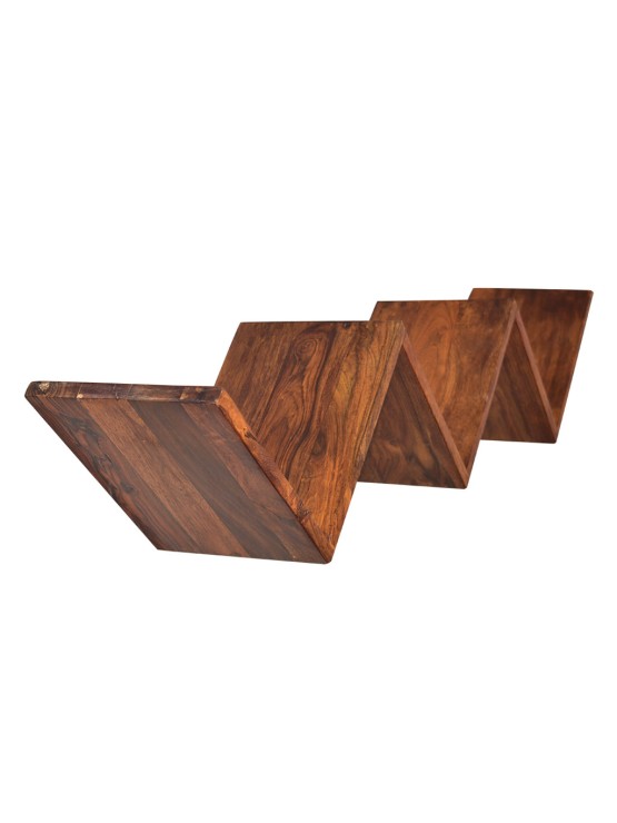W Shape multi purpose wooden wall shelf