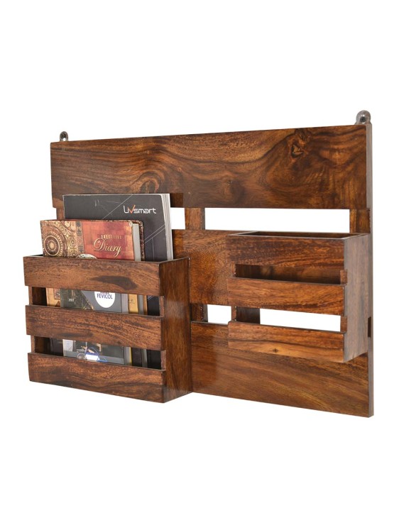 Wooden compact wall shelf