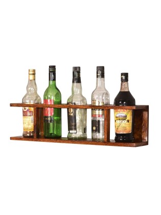 Wooden wine wall shelf